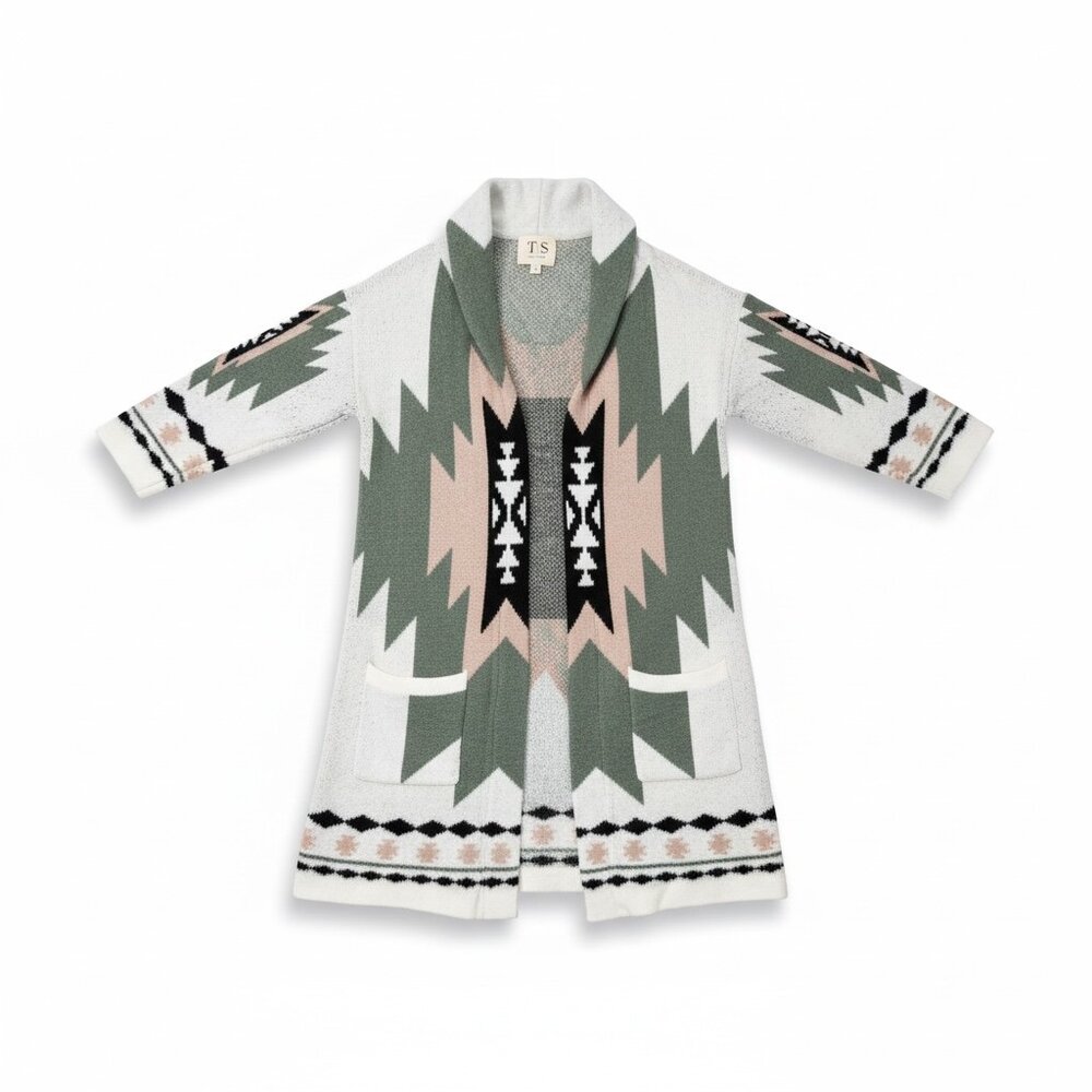 Anthropologie Twine & String Southwestern Aztec Duster Cardigan XS